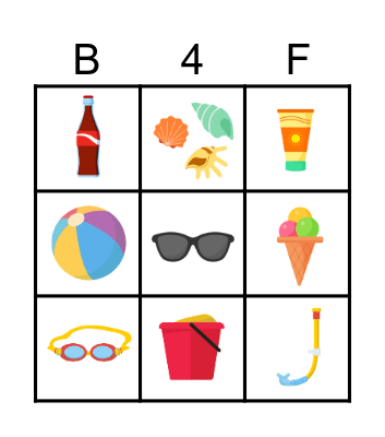 BEACH Bingo Card