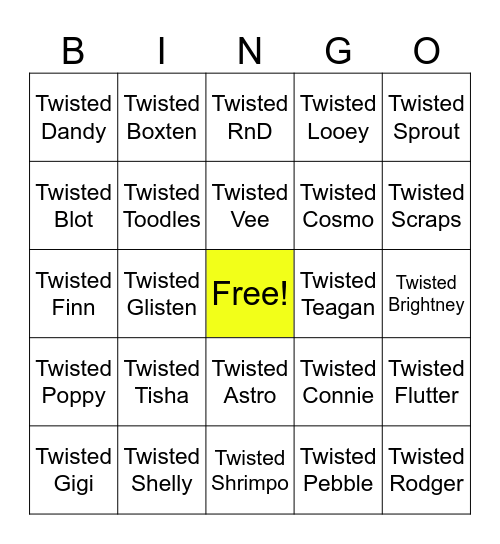dandys world Bingo Card