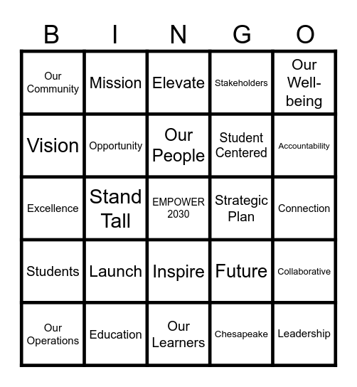 EMPOWER BINGO Card