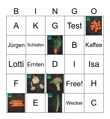 Hof Wurzelreich - Gemüsebingo Card