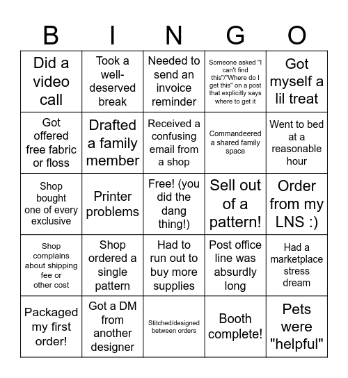 Marketplace Bingo! Bingo Card