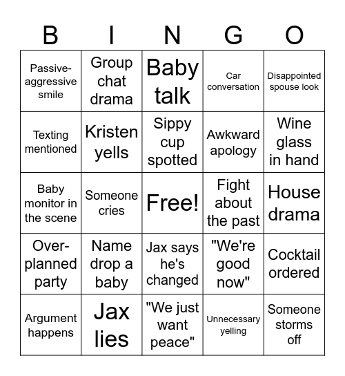 The Valley Bingo Card