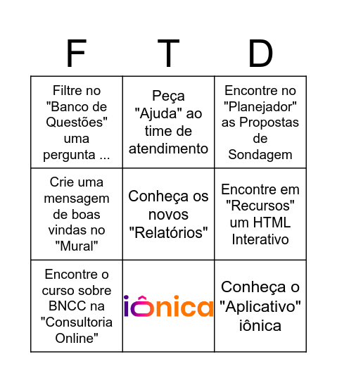 Navegação iônica - EI Bingo Card