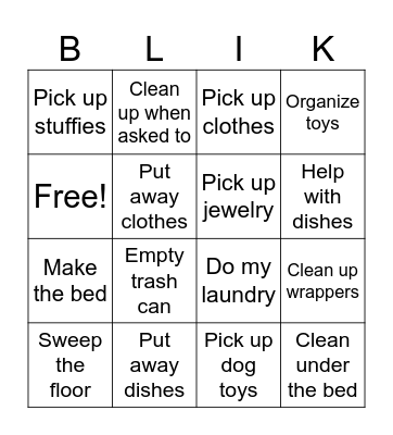 Oliva's Bingo Card