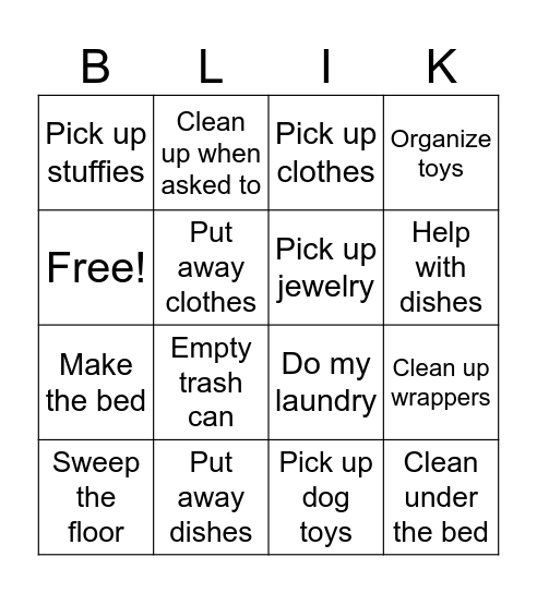 Oliva's Bingo Card