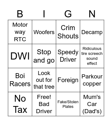 TC Bign Bingo Card