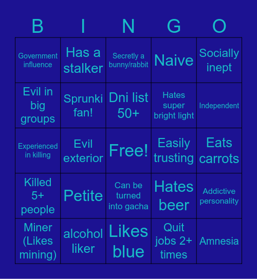 Cypress Kinnie Bingo Card