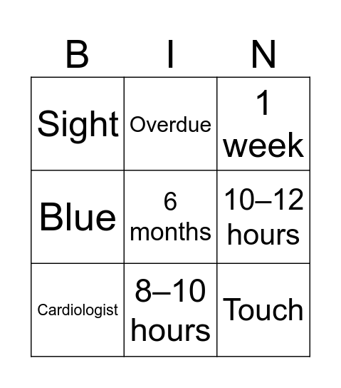 Baby Bingo Card