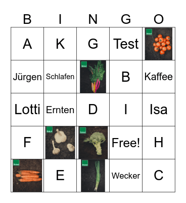 Hof Wurzelreich - Gemüsebingo Card