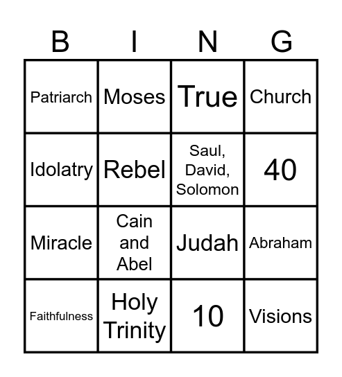 Christian Worldview Bingo Card