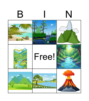 Landforms Bingo Card