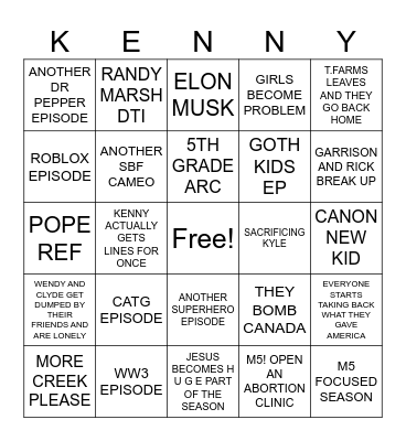 SP SEASON 27 Bingo Card
