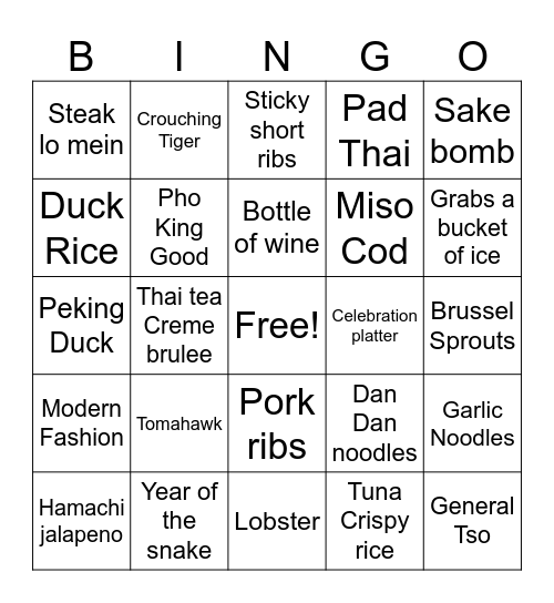 BLACKBIRD Bingo Card