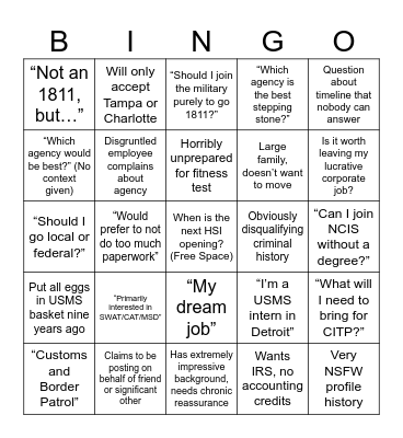 R/1811 Bad Comments Bingo Card