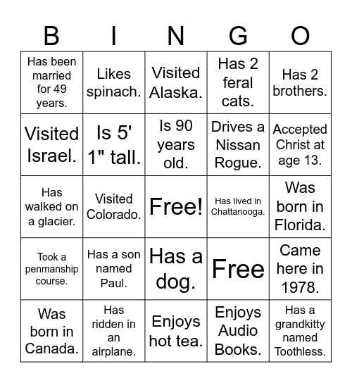 How Well Do You Know Mrs. Davis? Bingo Card