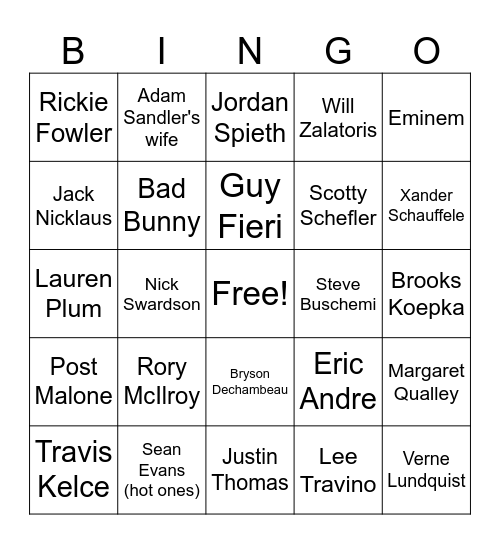 HG2 Celebrity Cameo Bingo! Bingo Card