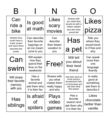 Find Someone Who... Bingo Card