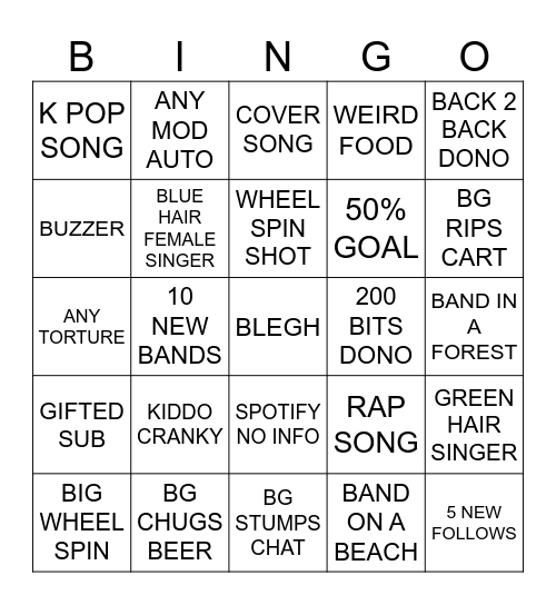 TACO TUESDAY BINGO Card