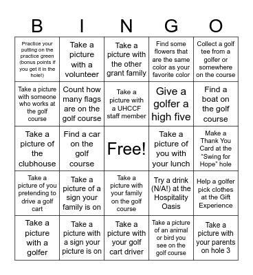 MN Golf Classic BINGO Card