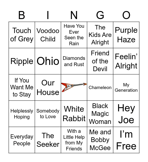 Woodstock Bingo Card