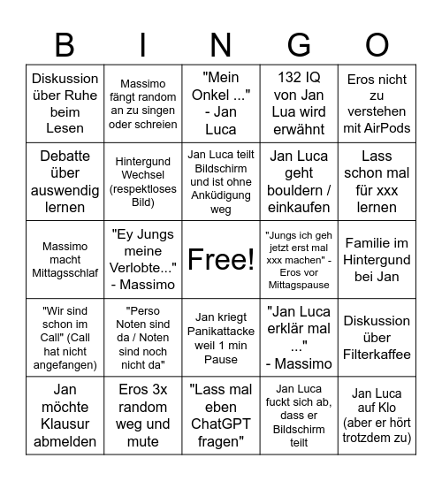 MARVOS Bingo Card