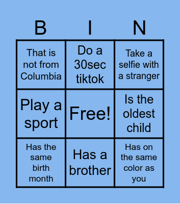 Get To Know You Bingo Card