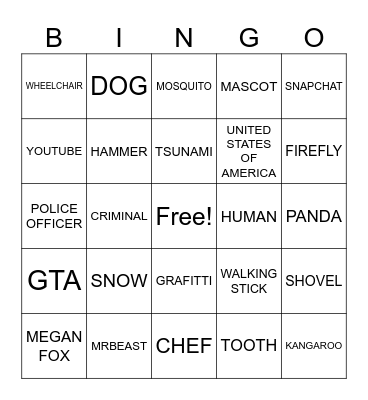 INFINITE CRAFT Bingo Card