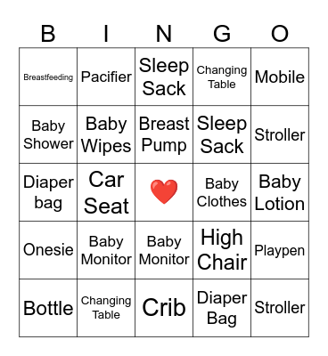 Baby Bingo Card
