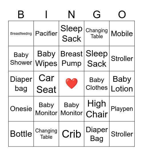 Baby Bingo Card