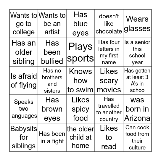 Sayegh Bingo Card