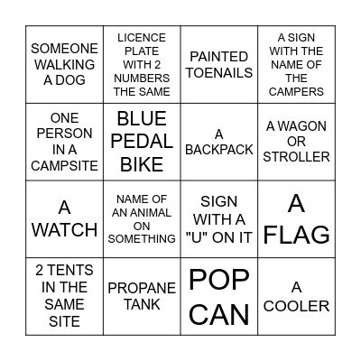 PEPPER'S CAMPING SCAVENGER HUNT! Bingo Card