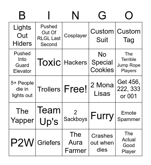 Ink Game Bingo Card