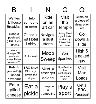 Black Rock City Bingo - 2025 Bingo Card