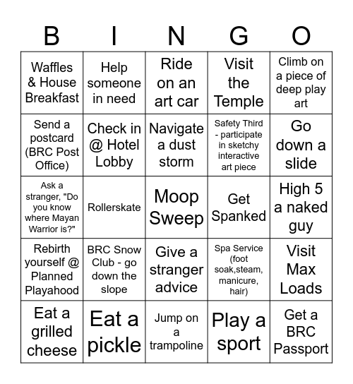 Black Rock City Bingo - 2025 Bingo Card