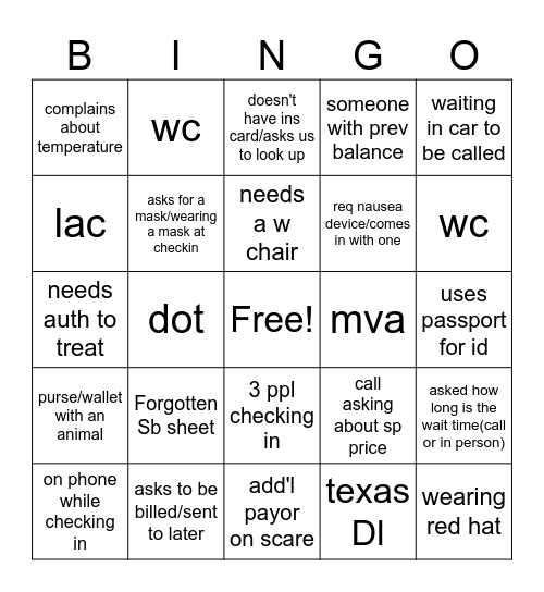 bingo Card