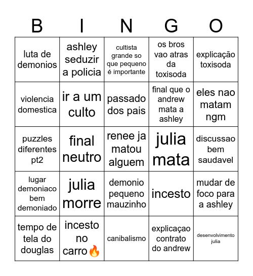 Tcoaal ep4a Bingo Card