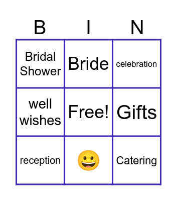 Laurel's Shower Bingo Card