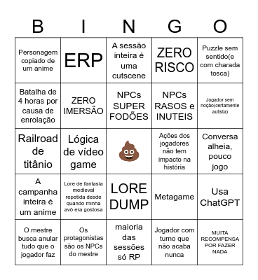 Bingo do RPG Ruim Bingo Card