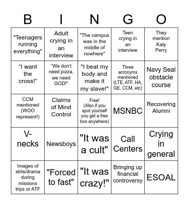 Shiny Happy People Bingo! Bingo Card