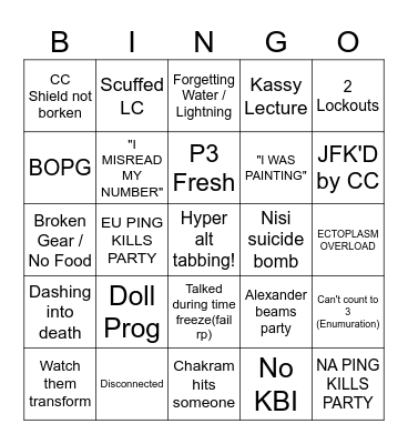 TEA BINGO Card