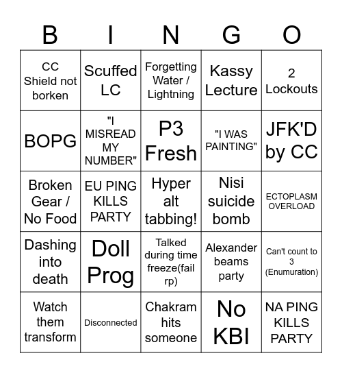 TEA BINGO Card