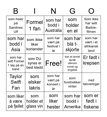 Finn en Bingo Card