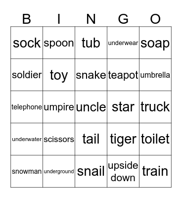 Final Phonics 2  Bingo Card