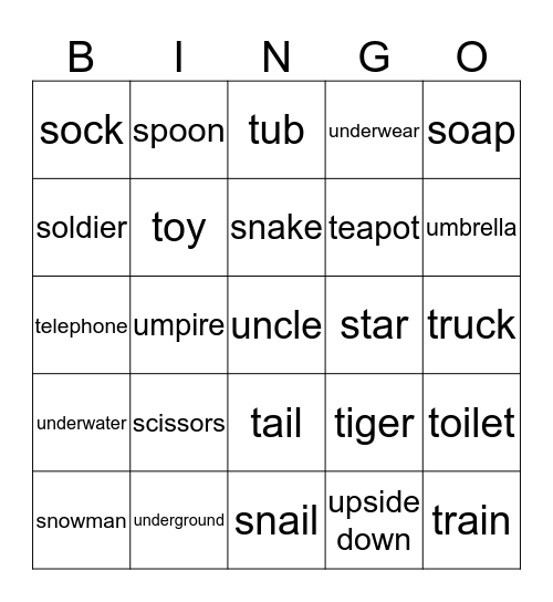 Final Phonics 2  Bingo Card