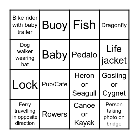 Iridium Boat Bingo Card