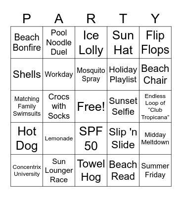 Summer Bingo Card
