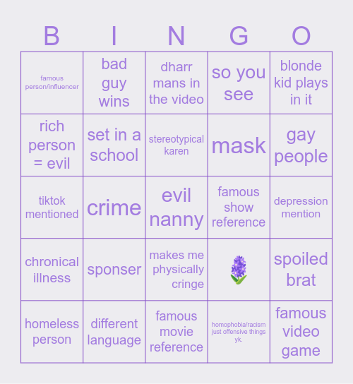dharr man bingo Card