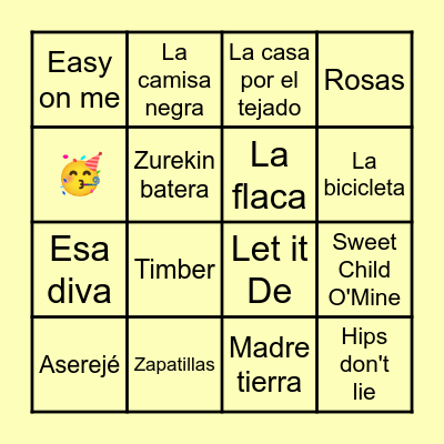 Bingo Musical Bingo Card