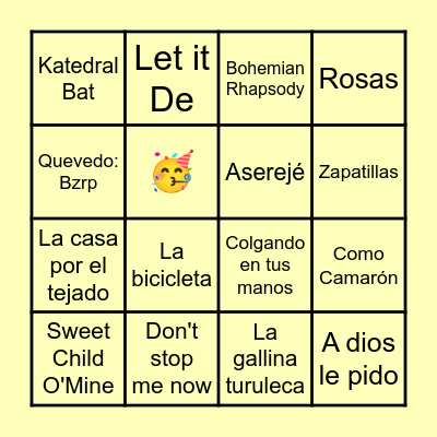 Bingo Musical Bingo Card