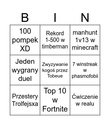 Bingo ZiomaleQ'a Bingo Card